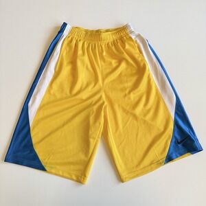 Nike Golden State Warriors Colors Yellow Blue White Basketball Shorts Youth XL